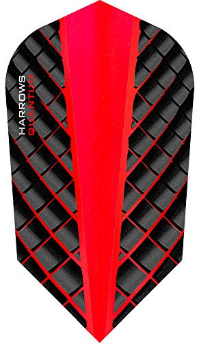 Harrows Quantum Dart Flights - 100 Micron - Slim - 3D Effect - 5 Sets (15) (Red)