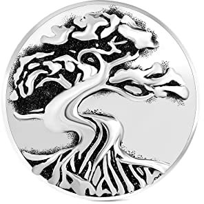 Andante CHUNK Click-Button Druckknopf ** Lebensbaum Tree of Life ** für Chunk-Armbänder, Chunk-Ringe, Chunk-Schlüsselanhänger und andere Chunk-Accessoires + Organzasäckchen