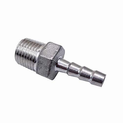 Manguera Barb SENRISE Manguera de acero inoxidable SS304 Conector de acoplamiento de rosca macho BSP para muchos tubos diferentes 1/8-1/2 (1/4 x 12 mm)