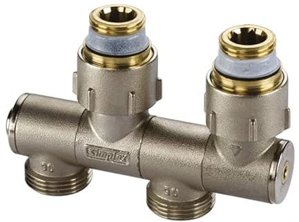 Simplex VARIOCON N Hahnblock Rp1/2 G3/4M x G1/2M Eurokonus Heizkörper - F12001