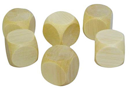 5X Holzwürfel Würfel Würfel Blank Unlackiertes Holz Sechsseitig 60 mm 6 cm