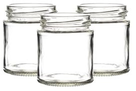 Set of 100 x 190ml Panelled 8oz Jam Jars | 190ml Jam Jars | Including Gold Twist Off Caps | Glass Jars | Preserve & Chutney Jars | J&B