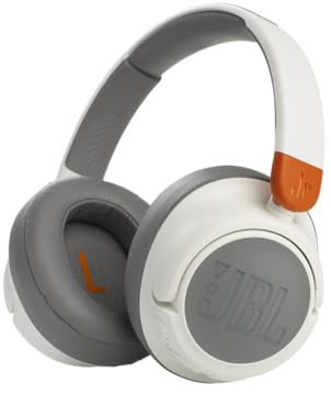 JBL JR 460NC Kabellose On-Ear-Kopfhörer mit Geräuschunterdrückung für Kinder, bis zu 30 Stunden Wiedergabezeit und sicherer Klang, Weiß