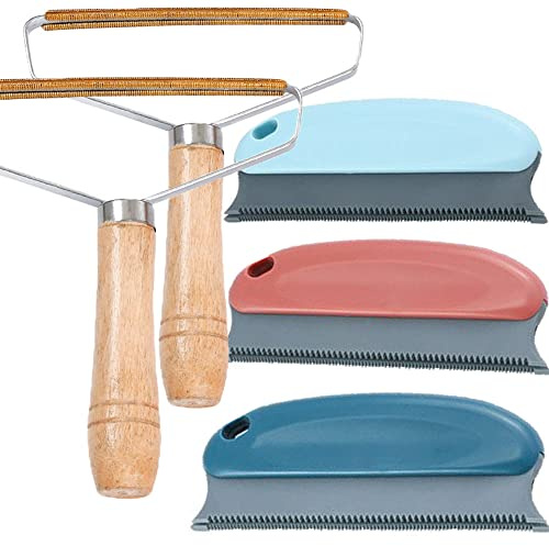 Oikejias Tragbarer Tierhaarentferner, 5 Stück, wiederverwendbar, Stoffreiniger, Fusselrolle, für Hunde, Couch, Kleidung, Teppich, Pullover