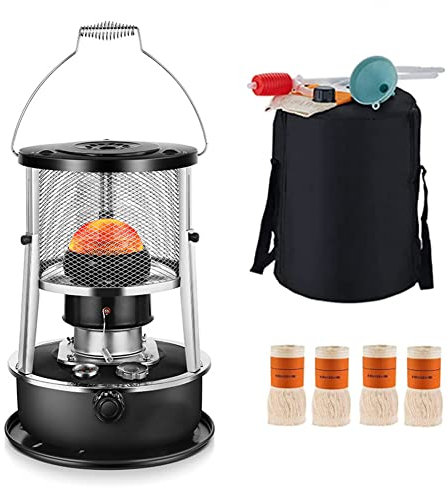 Höhenverstellbarer 3,9000 BTU/H Petroleumheizer für den Innenbereich, tragbarer Outdoor-Kerosinofen – 46 cm mit 4 Dochten, für Camping/Terrasse/Deck/Zuhause, 4,5 l (B 2)