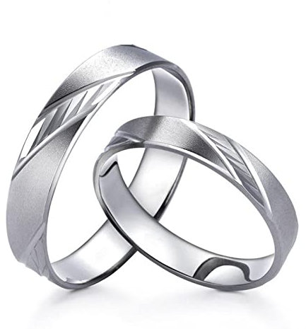 KnSam Echt Gold Schmuck Damen Diamant Ring Platin, Trauringe Klassiker Partnerringe Hochzeitsring Gr.67 (21.3)