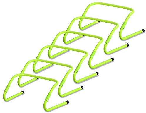 TRMLBE Set di 6 Ostacoli Regolabili in Altezza per l'Allenamento di velocità/Agilità - Set di Ostacoli per Calcio - Set di Ostacoli per l'Allenamento Sportivo