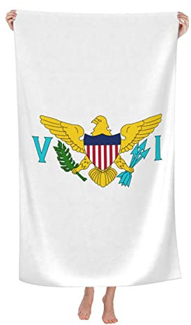 Beach Towel United States Virgin Islands Flag Logo Microfiber Hair Drying Bath Sheets Soft Head Wrap Towel For Gift Adults Gym 80X130Cm