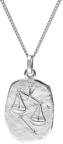 trendor Sternzeichen Waage Halskette Silber 925 15330-10 | eleganterTierkreiszeichen Anhänger für Damen oder Herren, Halsschmuck aus Sterlingsilber