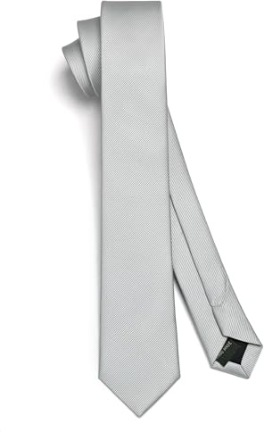 HISDERN Herren Krawatte Schmale Einfarbig Seide Krawatten für Herren Klassische Formelle Elegante Schlipse Hochzeit Party Business Krawatte 6cm
