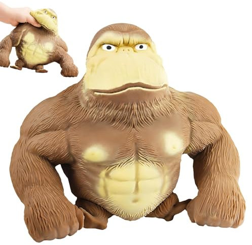 Peiyee Gorilla stressleksak, latex apa gorilla, latex apa gorilla leksaker, stresslindring leksaker för vuxna, anti-ångest rolig simulering pinch relieve stressleksak