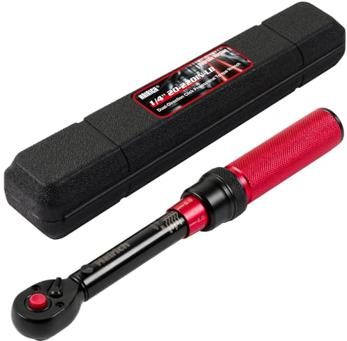 Hairich 1/4-Inch Torque Wrench, Dual-direction Small Torque Wrench 20-220in.lb/2.3-24.9Nm, 72 tooth High Precision Professional with Dual Range Scales | 72 tooth High Precision Professional with Dual Range Scales,Dual-direction Small Torque Wrench