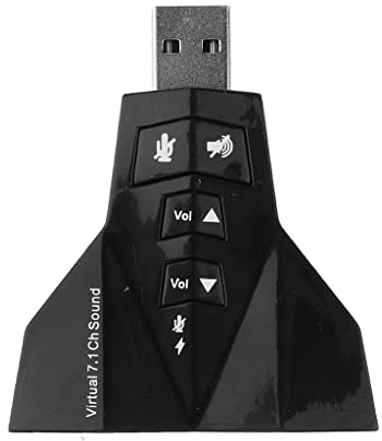 Tiuimk Scheda audio USB PD560 - Plug & Play, 7.1 canali, controllo del volume, ingresso microfono - nero