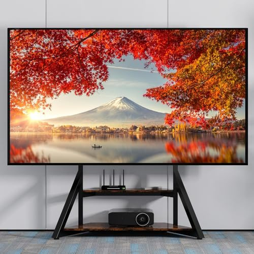 unho TV Ständer Höhenverstellbar, TV Standfuss Universal Fernsehstand mit AV-Ablagen für 65–100, VESA 800x600mm, bis Max 100kg