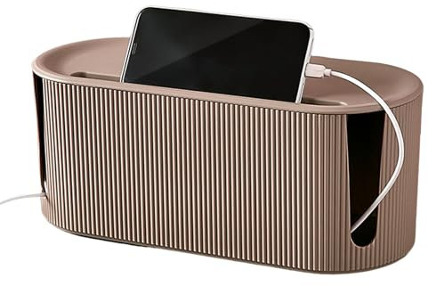 Cable Tidy Box 8 Plug Cable Management Box Plastic Cord Organizer Box Power Stripe Organizer with Lid for Desk TV Computer USB Hub 31x13.5x12.5cm Tool Chests