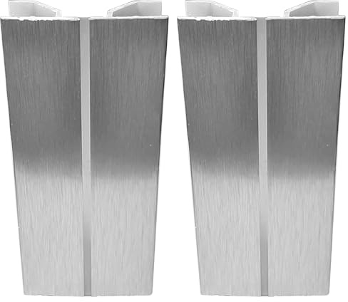 cyclingcolors 2x Verbinder für sockelleiste küche ecke Sockelblende Sockelecke küchensockel innenecken außenecken möbel, 150mm silber Mehrwinkel