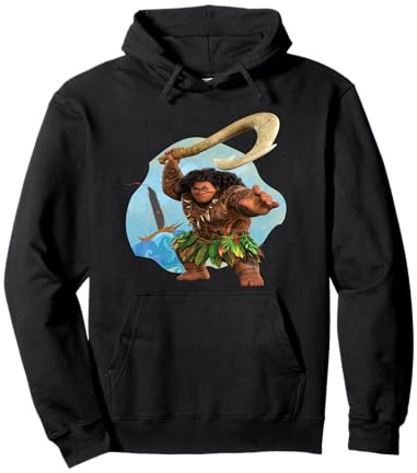 Disney Moana 2 Action Pose Maui with Fish Hook Pullover Hoodie