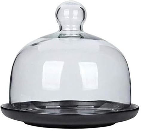 HBALDTEDC Tortenständer mit Kuppeldeckel, Kuppel-Kuchenform, Chip- und Dip-Server, transparenter Staubschutz, Kuchen, Obst, Kekse, Glaskuppel, Küche, Lebensmittelkonservierung(26 * 26 * 20CM)