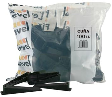 Sistema De Nivelación De Azulejos - FixLevel - Cuñas Niveladoras Suelo - Niveladores De Azulejos - Clips de Nivelacion - Medidas 0,5/1 / 2/3 mm y Cuñas - 100 u. (Cuñas)