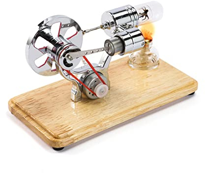 VISLONE Motor Stirling Motor, Kits de Construcción de modelos de Máquinas de Vapor, Mini Motor de Aire Caliente Stirling modelo de Motor generador LED colorido kit Científico