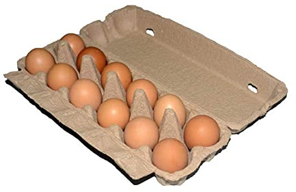 AIGOUT Egg Boxes for 12 eggs - Pack of 5/10/20PCS carton biodegradable recycled pulp boxes,Large Eggs Empty Storage, Farmhouse, Grocery Supplies Plastic Alternative (12 Pieces, 5PCS)