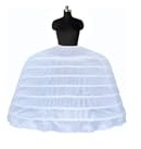 DMDMBSR 8 Hoops Super Puffy Plus Size Petticoat – Comfortable Hoop Skirt for Dresses, Special Occasions, Weddings, or Prom, 59-Inch (150cm) White