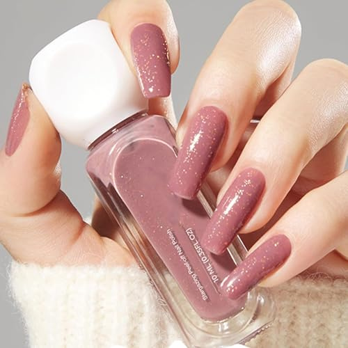 Rosa Nagellack - Glitzer Gesunder Nagellack auf Wasserbasis - Peel Off Schnelltrocknender Einfarbiger ungiftiger Shimmer Pink Nail Polsih für die Nagelkunst zu Hause für Fraue (Rosa, 10ML)