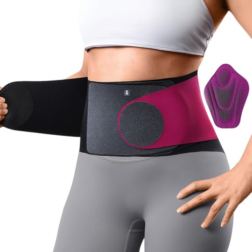Fitomo Back Support Belt, Ultra Thin Back Brace for Lower Back Pain Women, Enhanced Lumbar Support System, Seamless Yoga Fabric, Slim-Fit & Invisible, Wear under Clothes, Sciatica, Posture, Lifting, L