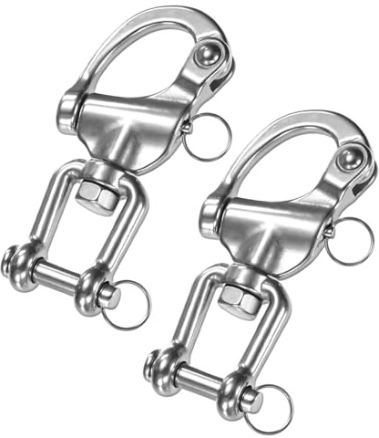 TIXIPEM Swivel Snap Shackles [2PCS] - 316 Stainless Steel Jaw Anchor Swivel Clevis Shackle Use for Sailing Rigging & Camping & Marine - [128MM/5.04IN-1300 KG] Quick Release Snap Hook
