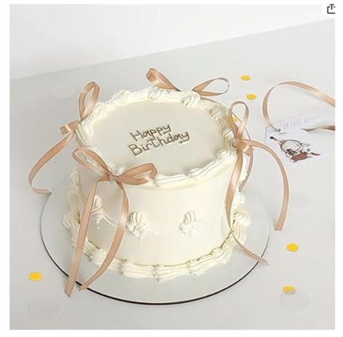 GreatRise 20 Stück Kuchendeko Schleifen Set für Torte - fertige Tortendeko Schleifen in Gelb - für Kuchen, Geschenk & Party - ideal für Geburtstag, Hochzeit, Valentinstag & Babyparty Gold