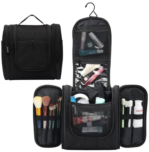 Simpolor Kulturbeutel, wasserdichte Hängende Kulturtasche, Faltbare Waschtasche, Kosmetiktasche, Reisebeutel für Badezimmer, Camping & Gym