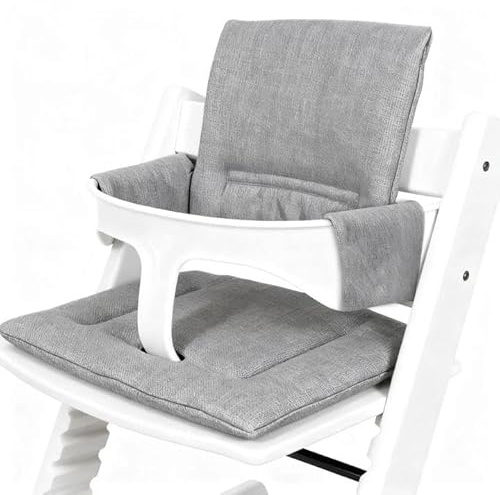Sitzkissen für Stokke Tripp Trapp, Kids Sitzkissen, 186G Grau Reine Baumwolle Wasserdicht Atmungsaktiv Sitzkissen, Hochstuhlauflage Kissen Sitzbezug, Einfache Befestigung am Kinderstuhl