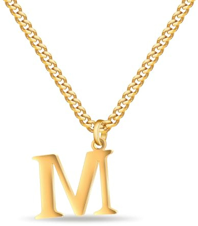 XWN Goldkette mit Buchstaben M,14K Gold Vergoldet Initial Halskette,Edelstahl Kette mit M,Gold kettenanhänger kette für Damen