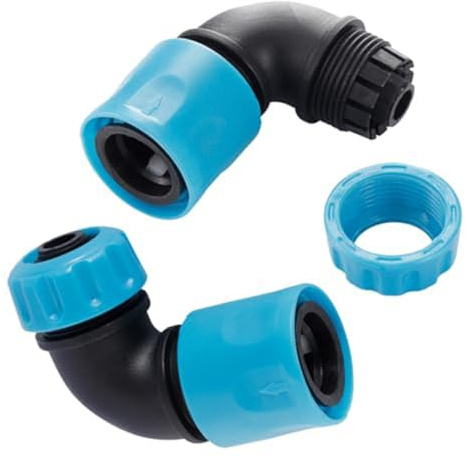 Yuanpgky Lot de 2 raccords rapides pour tuyau d'arrosage - Adaptateur d'angle de tuyau d'eau de 1,27 cm - Coude à 90 degrés - Pour arroseur de pelouse, lavage de voiture