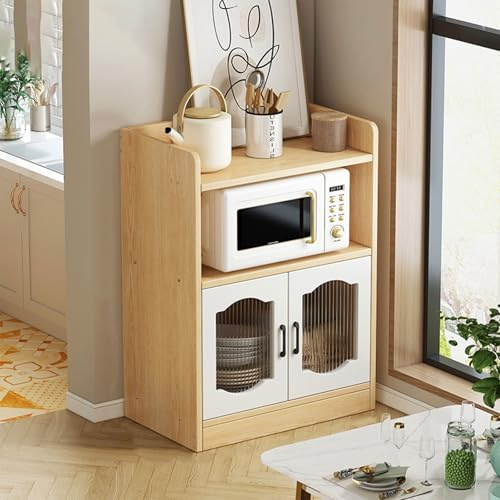 LHXLSH Mehrzweckschrank, Haushaltsschrank, Kommode, Sideboard, Schiebetüren Schublade Ablage, Küchenschrank Holz für Küche, Wohnzimmer, Esszimmer, Waschhaus(Brown,60cm/23.6in)