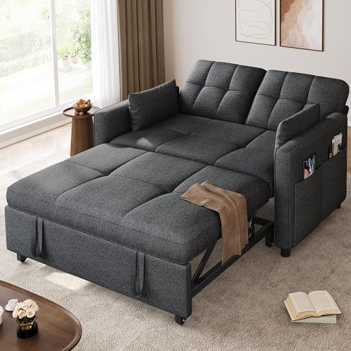 YITAHOME Schlafsofa 3-in-1, 2-Sitzer 5-Stufig 182x136cm Ausziehbar Grau