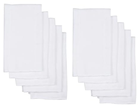 IMIKEYA Pañales de Algodón Reutilizables Blanco 10 Insertos Cómodos y Ligeros, Paños para Eructar Tamaño 60x60cm para Bebés en Viaje y Paseo