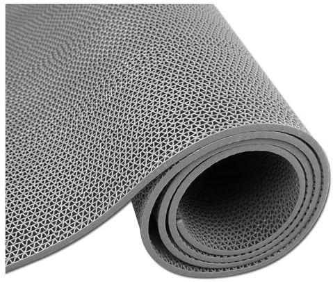 VOPLIVAT Tapis de Sol antidérapant drainant, Tailles Multiples Multicolores commerciales antidérapantes de Tapis Drainage Maille PVC(Gray,120x100cm)