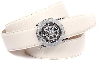 Anthoni Crown Damen Ledergürtel Gürtel, weiß, 85