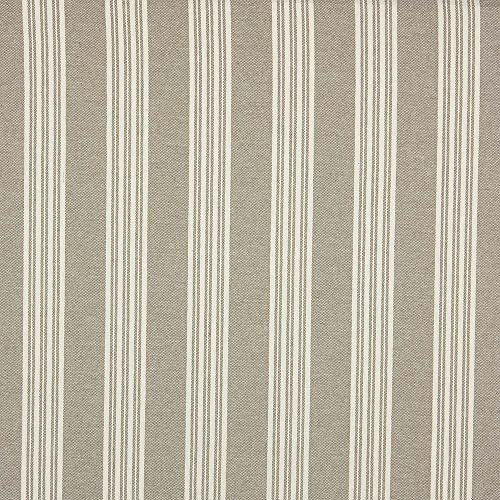 Kt KILOtela - Canvas-Stoff, Meterware, Half Panama, gefärbt, Baumwolle und recycelte Fasern, Breite: 280 cm, Streifen von 3,8 cm, Beige, Ecru