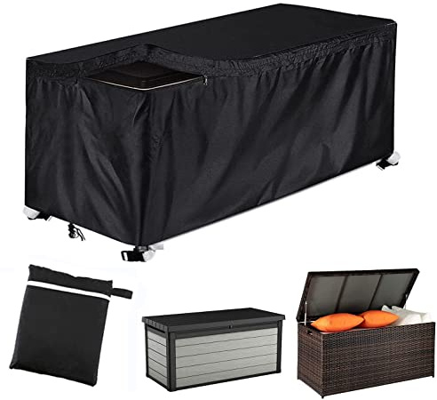 Housse de protection rectangulaire pour terrasse d'extérieur avec fermeture éclair UCARE imperméable 420D Oxford 420D - Housse de protection anti-UV rectangulaire (noir, M : 130 x 60 x 71 cm)