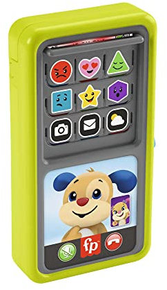 Fisher-Price - Smartphone Scorri e Impara, telefono giocattolo didattico per neonati e bambini ai primi passi, con luci e musica, versione multilingue, giocattolo per bambini 9 - 36 Mesi, HNL45