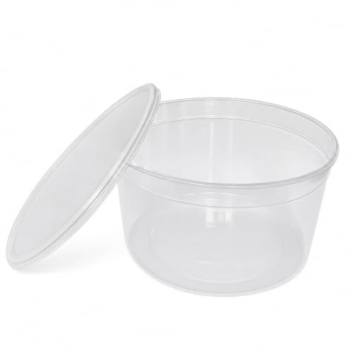 M1SS 4000ML Large Round Food Storage Containers with Lid Stackable Leakproof Plastic Food Containers Freezer, Microwave and Dishwasher Safe BPA Free Clear Food Containers