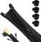 4 Stück X 1.5m Kabelkanal Schreibtisch Flexibel Management, kabelmanagement Schwarz mit Reißverschluss, Durchmesser 2-2.5cm, Kabelschlauch Kabel Cable Organizer Management für PC Kabelschutz