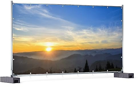 Wallario XXL Outdoor-Poster für Garten oder Balkon Sonnenaufgang über dem Schwarzwald, Motivbanner Größe: ca. 340 x 173 cm, Outdoor-Bild