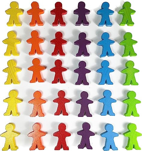 Spieltz große Spielfiguren für Brettspiele, aus Holz. Menschen/Personen, 5 cm groß (35x50x10 mm)