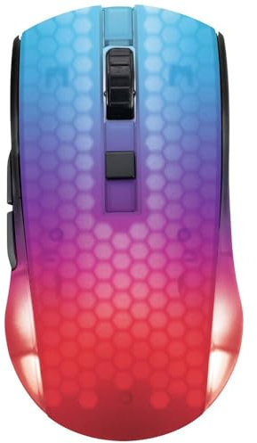 DELTACO GAMING DM320 Souris de Gaming Radio Optique Noir, Transparent 6 Boutons 10000 dpi câble Amovible, éclairé, Mole