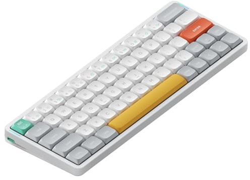 nuphy Air60 V2 Portable Wireless Keyboard 60% Low Profile Mechanical Keyboard Support QMK/VIA Compatible with Windows/mac OS/Linux Supports Bluetooth 5.1/2.4GHz/USB-C White-Gateron Wisteria Switch