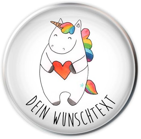 Mr. & Mrs. Panda Personalisierter Waschbecken Stöpsel Einhorn Herz - Personalisierte Geschenke, Schlimm, Freundin, Waschbeckenstöpsel selbst gestalten, Lustig, Abflussstöpsel, mit Wunschtext, Unicorn