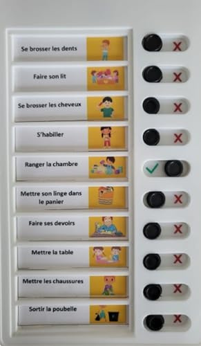 Liste de tâches à faire, Tableau todo list, avec 10 cartes blanches et 88 autocollants, Pour enfants non verbaux et autistes